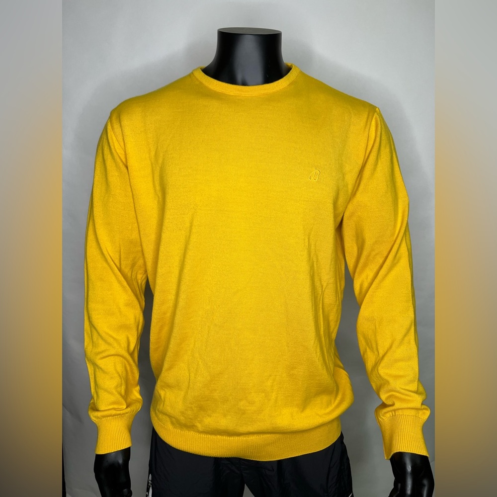 Breitling 1884 Men's Yellow Crew Neck Sweater long sleeve ribbed